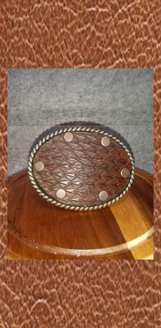 Dragon Scale Handmade Leather Belt Buckle
